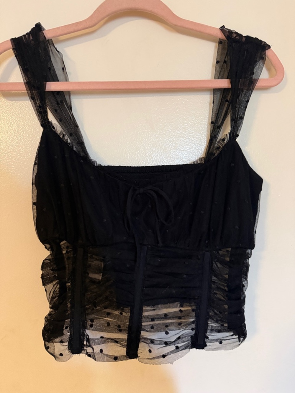 Reformation Black Lace-Trim Tank Size 4